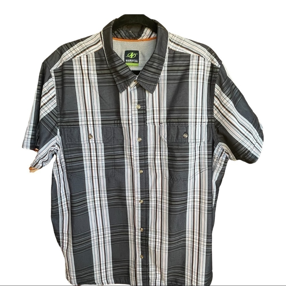 NORDIC TRACK PLAID SHORT SLEEVE SHIRT SIZE XXL